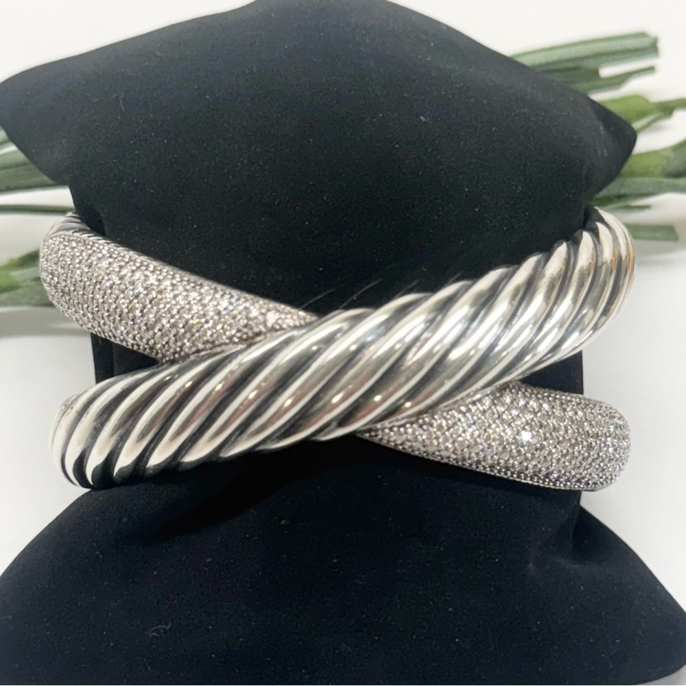 Elegant Silver Twisted Bangle Bracelet